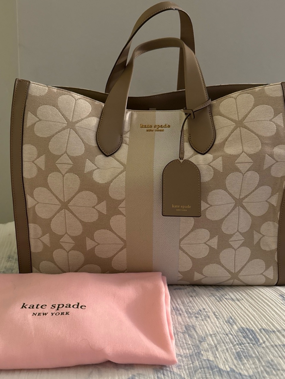 Kate Spade-Spade Flower Book Tote & Dust Bag